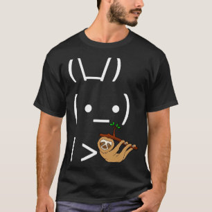 Ascii Bunny Rabbit met een luie Slote T-shirt