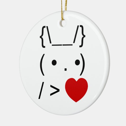 ASCII Text Art Bunny Rabbit geeft hart Keramisch Ornament (Links)