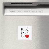 ASCII Text Art Bunny Rabbit geeft hart Magneet (Insitu (Vaatwasser))
