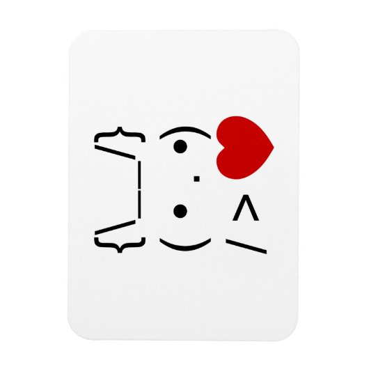 ASCII Text Art Bunny Rabbit geeft hart Magneet (Verticaal)