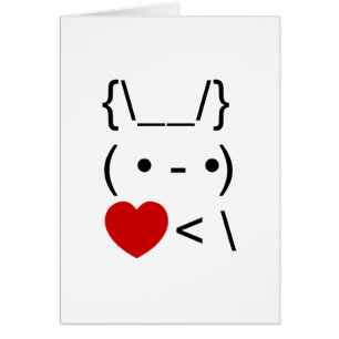 ASCII Text Art Bunny Rabbit Take Heart Back Kaart