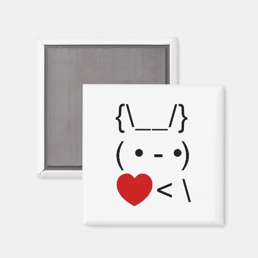 ASCII Text Art Bunny Rabbit Terug Magneet (Voorkant / Achterkant)
