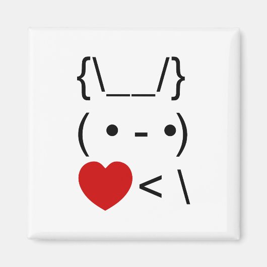 ASCII Text Art Bunny Rabbit Terug Magneet (Voorkant)