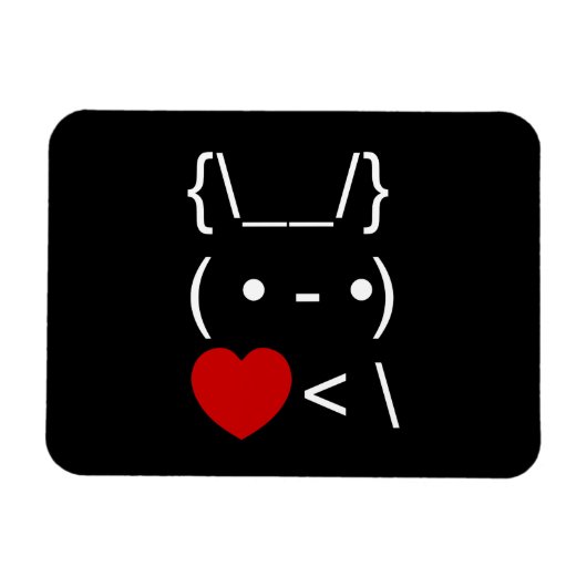 ASCII Text Art Bunny Rabbit Terug Magneet (Horizontaal)