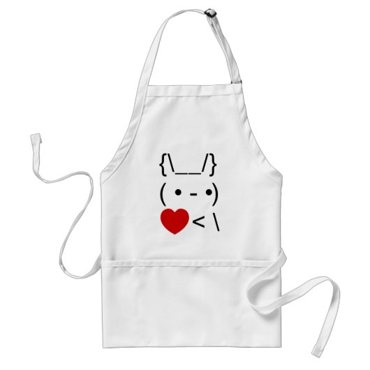 ASCII Text Art Bunny Rabbit Terug Standaard Schort (Voorkant)
