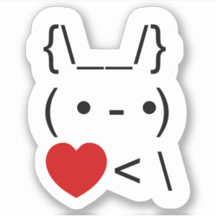 ASCII Text Art Bunny Rabbit Terug Sticker