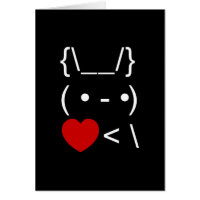 ASCII Texte Art Lapin Lapin Prendre la carte Heart