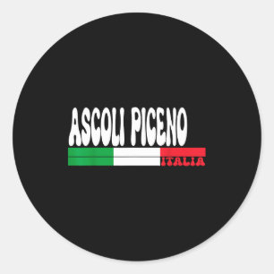 Ascoli Piceno Stad Italia Vintage Italië Vlag Reiz Ronde Sticker