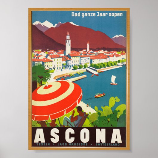 Ascona Vintage Travel Poster (Voorkant)