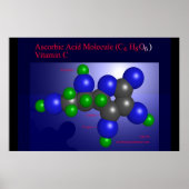 Ascorbinezuurmolecuul (afdruk) poster (Voorkant)