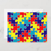 ASD Aspergers Autisme Awareness Puzzle Pattern Briefkaart (Voorkant / Achterkant)