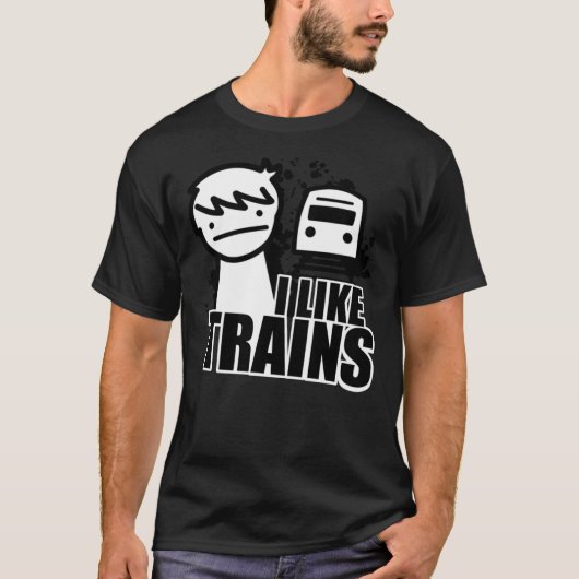 ASDF T-Shirt I Like Trains Essential T-Shirt (Voorkant)