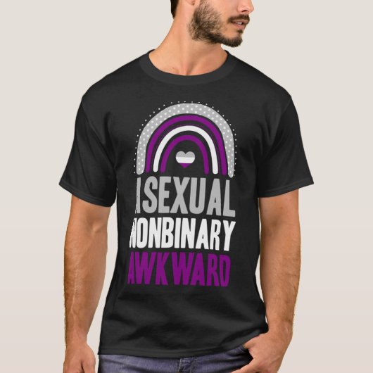 Aseksuele nonbinary Awkward Asexual Pride Bohemian T-shirt (Voorkant)