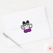 Aseksuele Pawprint Ronde Sticker (Envelop)