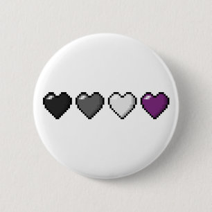Aseksuele Pixel Hearts Ronde Button 5,7 Cm