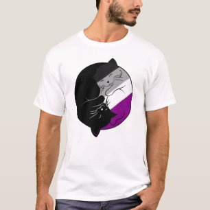 Aseksuele Pride Ace Pride LGBT Gay Yin Yang Cats T-shirt