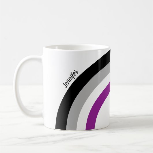 Aseksuele pride Flag Rainbow Monogram Coffee Mok (Links)