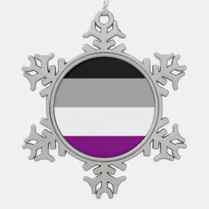 Aseksuele Pride Flag Tin Sneeuwvlok Ornament