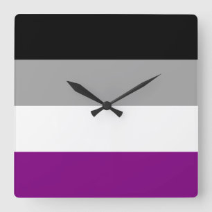 Aseksuele Pride Flag Vierkante Klok