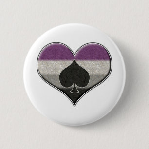 Aseksuele Pride Heart met Ace Ronde Button 5,7 Cm