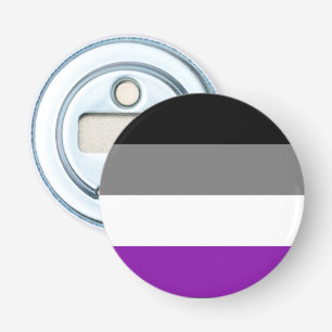 Aseksuele Pride, LGBTQ Pride, Striped Print Button Flesopener