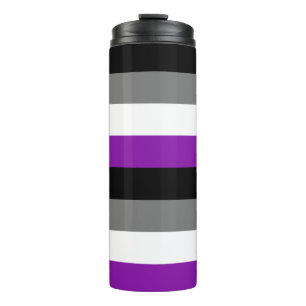 Aseksuele Pride, LGBTQ Pride, Striped Print Thermosbeker