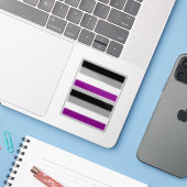 Aseksuele Pride-vlag Sticker (Laptop met iPhone)