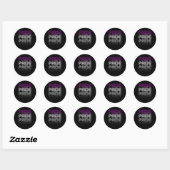Aseksuele Retro Pride Ronde Sticker (Vel)