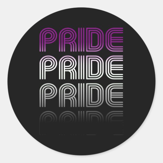 Aseksuele Retro Pride Ronde Sticker (Voorkant)