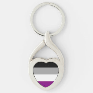 Aseksuele sleutelhanger in de vorm van een hartvor