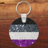 Aseksuele sleutelhanger met Pride glitter (Voorkant)