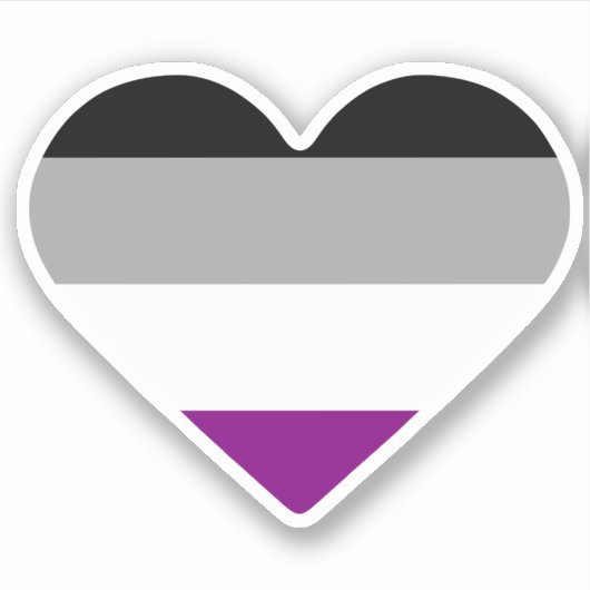 Aseksuele trots hart sticker (Voorkant)