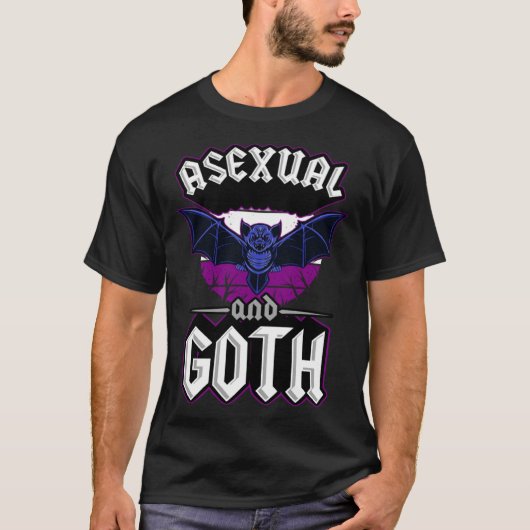 Asexual And Goth Gothic Emo Bat Pride LGBTQ Hallow T-shirt (Voorkant)