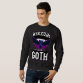 Asexual And Goth Gothic Emo Bat Pride LGBTQ Hallow Trui (Voorkant volledig)