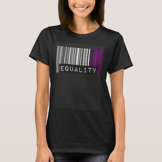 Asexual Barcode Pride Equality Cute Ace Aesthetic T-shirt (Voorkant)