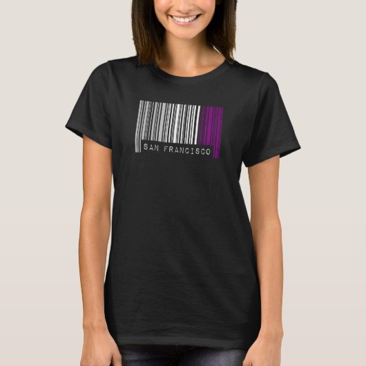 Asexual Barcode Pride San Francisco California Cut T-shirt (Voorkant)