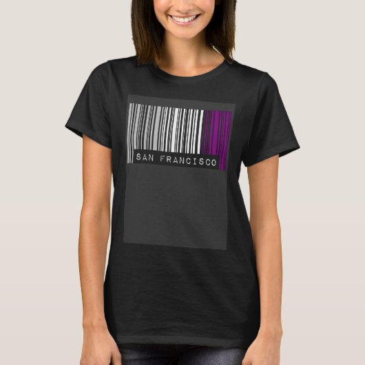 Asexual Barcode Pride San Francisco California Cut T-shirt (Voorkant)