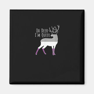 Asexual Flag Oh Deer Queer Pride Funny LGBT Design Magneet
