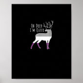 Asexual Flag Oh Deer Queer Pride Funny LGBT Design Poster (Voorkant)