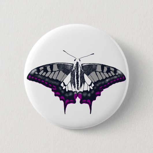 Asexual Flag Swallowtail Butterfly Ronde Button 5,7 Cm (Voorkant)