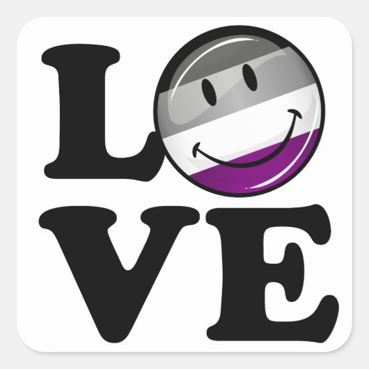 Asexual Love Pride Flag Vierkante Sticker (Voorkant)