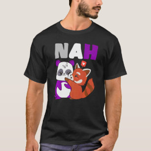 Asexual Nah Cute Beer Fox Asexual Flag Asexual Pri T-shirt