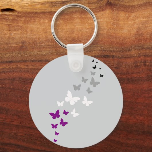 Asexual Pride Butterfly Trail Sleutelhanger (Voorkant)