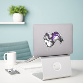 Asexual Pride Dragon Sticker (Laptop op bureau)