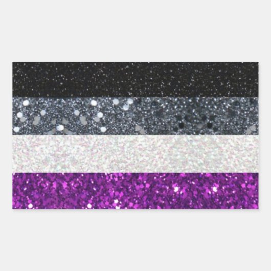 Asexual Pride glitter sticker (Voorkant)