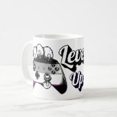 Asexual Pride Level Up Tiger Paw Controller Mug (Devant gauche)
