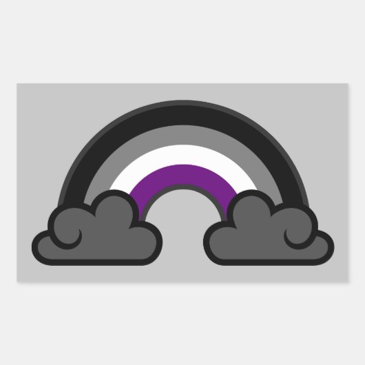 Asexual Pride Rainbow +{ Ace | Demi | Grijs}+ Rechthoekige Sticker (Voorkant)