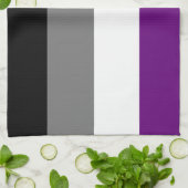 Asexual Pride Rainbow Flag | Demi | Grey] Theedoek (Gevouwen)