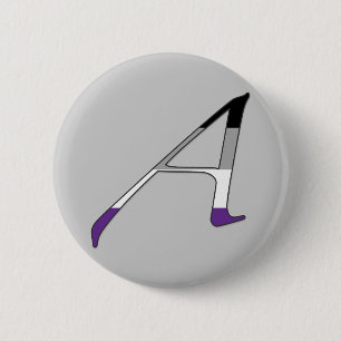 Asexual Pride "Scarlet", letter A Ronde Button 5,7 Cm