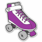 Asexual Pride Skating Paarse Retro Roller Schaats Sticker (Voorkant)